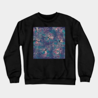 Speckled n’ Textured Turquoise and Purple Abstract Pattern with Hints of Peach and Pink Crewneck Sweatshirt